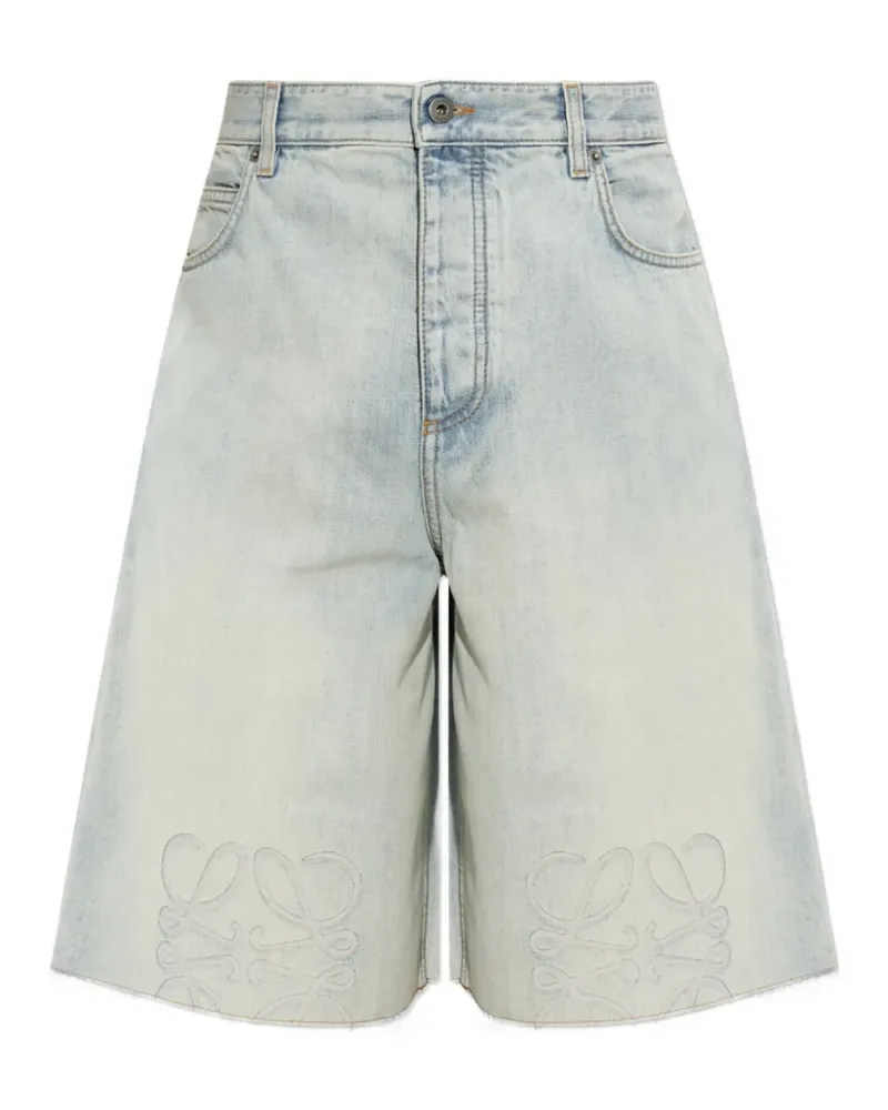 Loewe Anagram Jeans-Shorts mit offenem Saum - Blau Blau