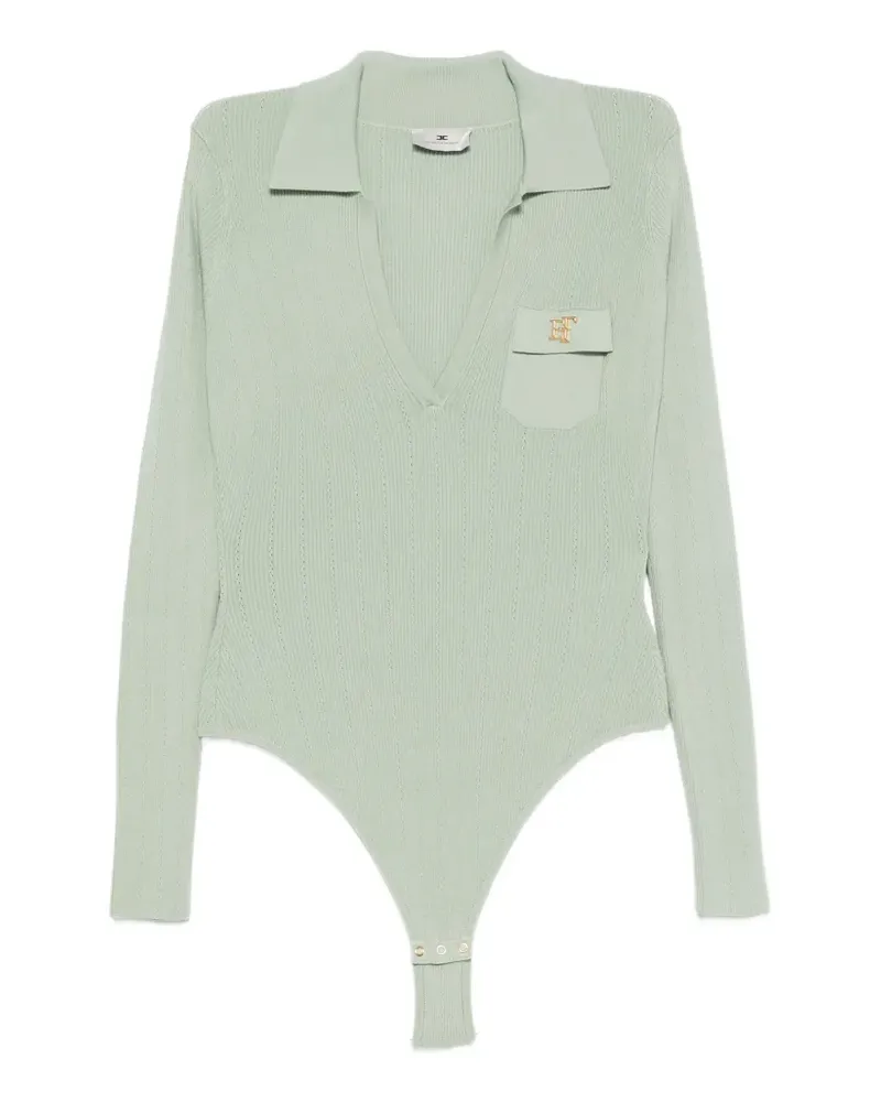 Elisabetta Franchi ribbed-knit long-sleeve bodysuit - Grün Grün