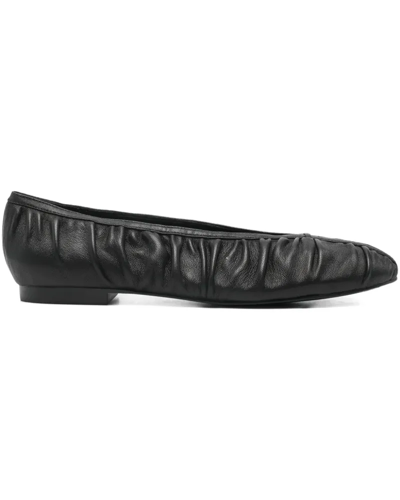 Bibi Lou pleated leather ballet flats - Schwarz Schwarz