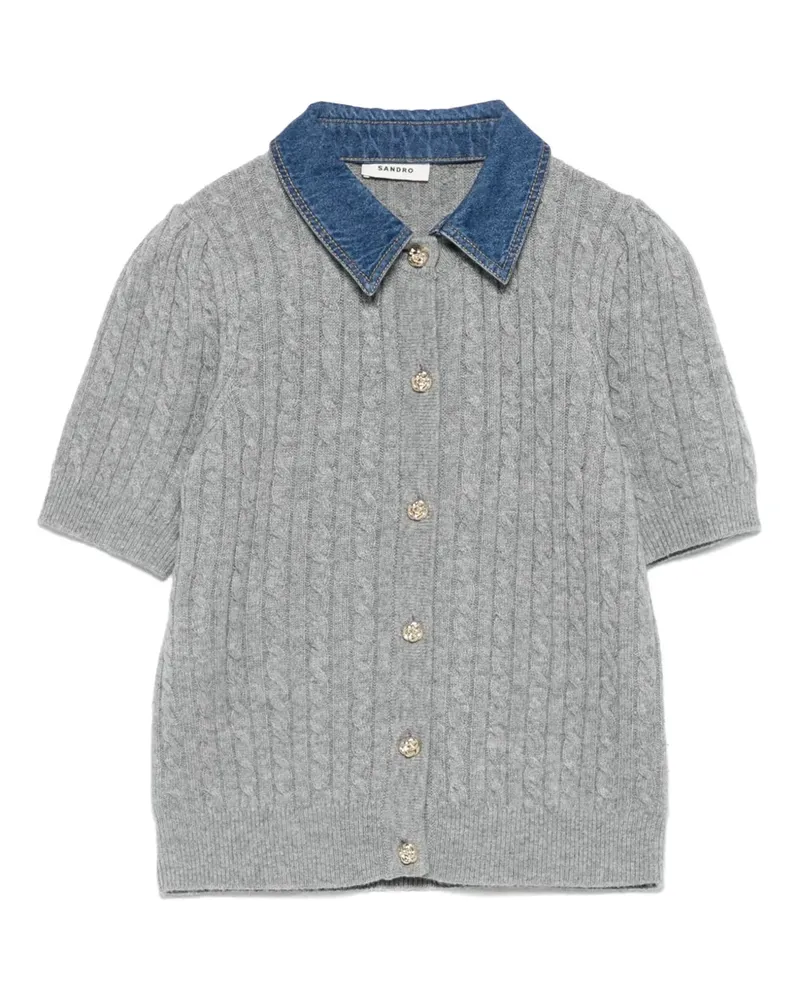 Sandro Klassischer Cardigan - Grau Grau