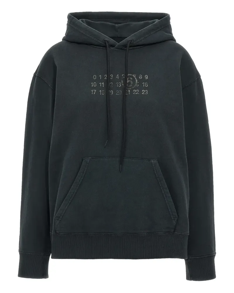 Maison Margiela Hoodie mit Nummern-Print - Schwarz Schwarz