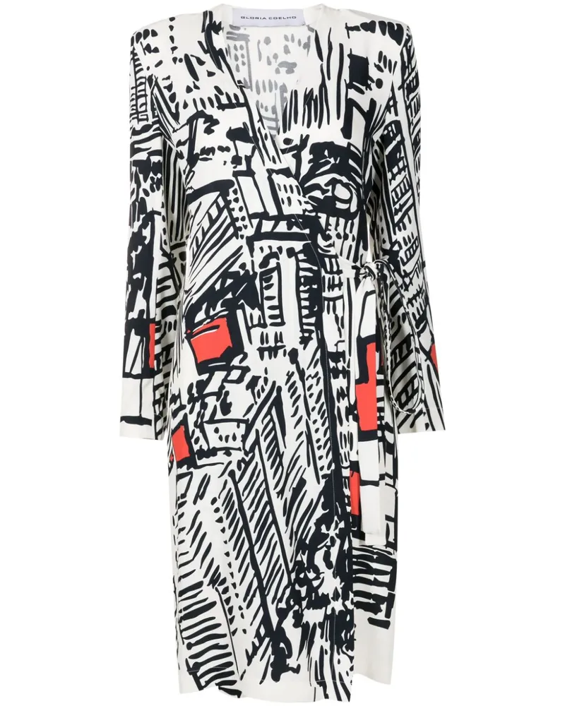 Gloria Coelho Wickelkleid mit abstraktem Print - Mehrfarbig Mehrfarbig