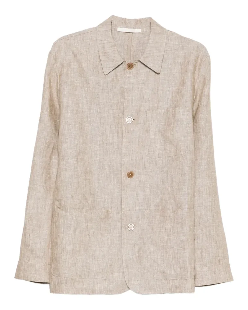 120% Lino linen shirt jacket - Nude Nude