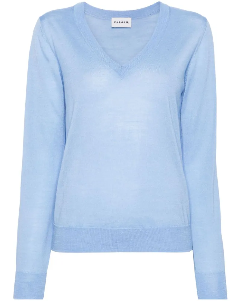 P.A.R.O.S.H. Fein gestrickter Linfa Pullover - Blau Blau