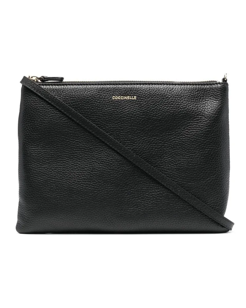 Coccinelle Tasche mit gekörnter Textur - Schwarz Schwarz