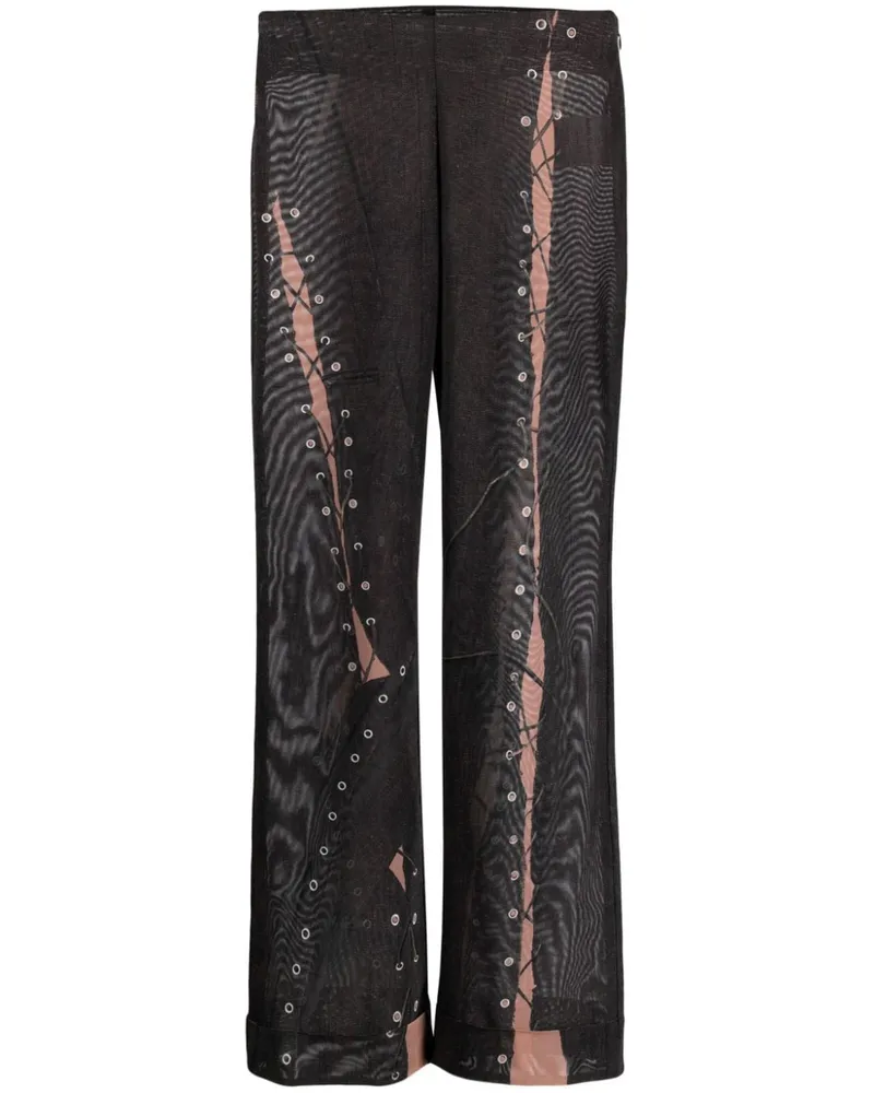 Acne Studios Schlaghose mit Print - Braun Braun