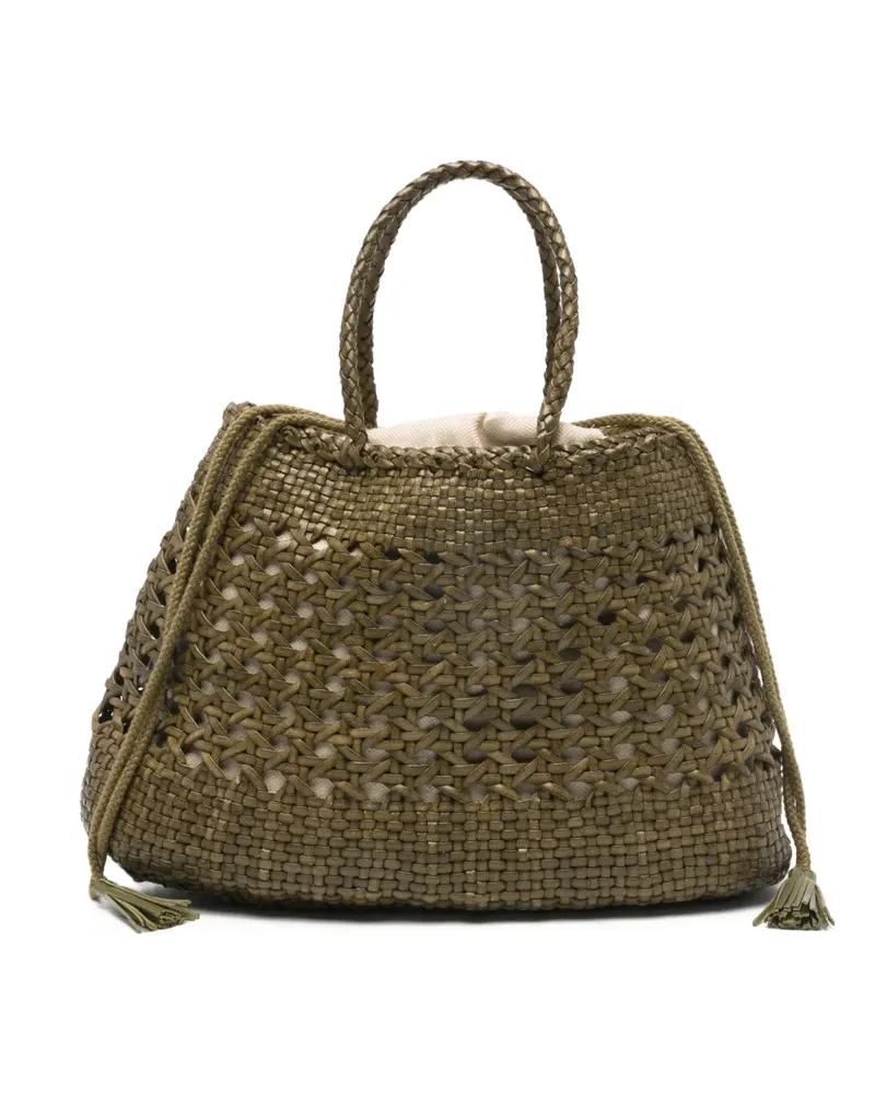 Dragon Diffusion Santa Cano woven braided tote bag - Grün Grün