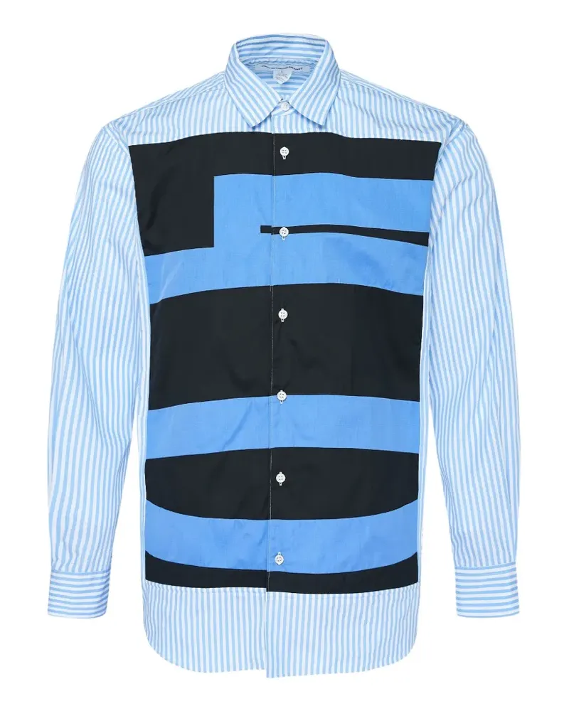 Comme des Garçons Hemd mit gestreiften Einsätzen - Blau Blau
