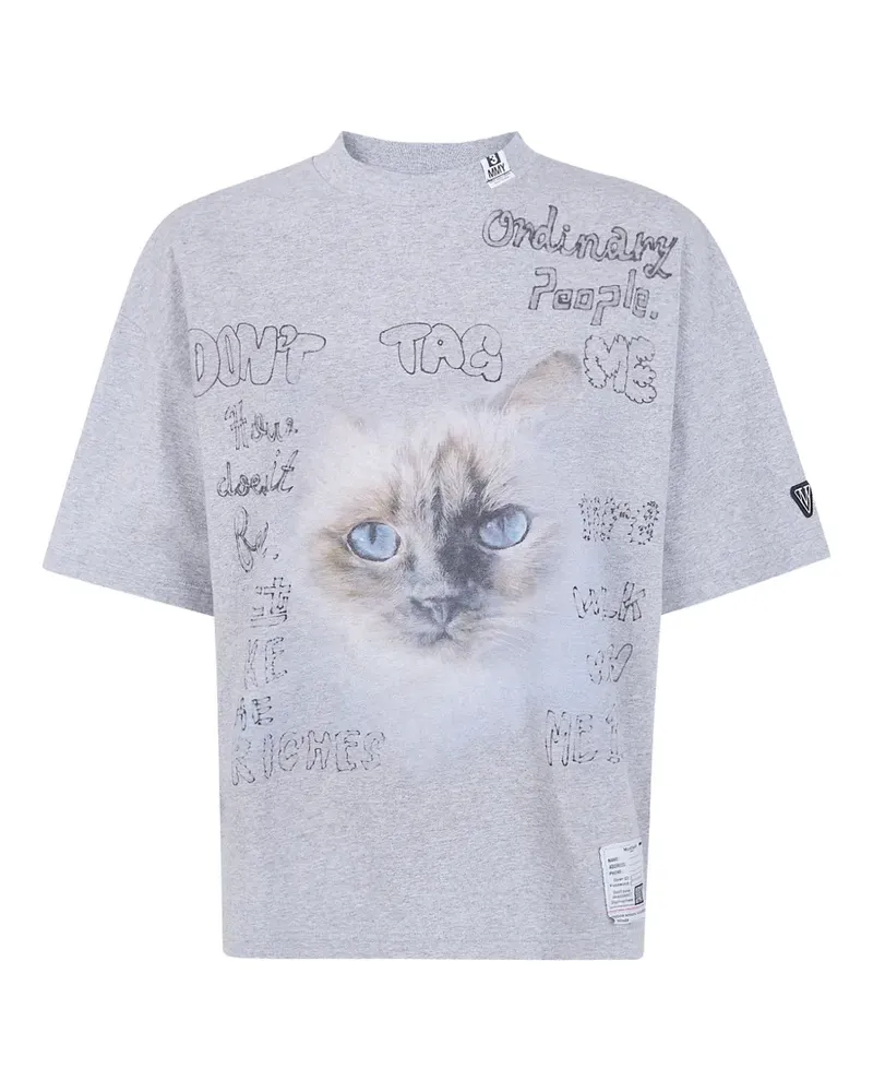 MIHARAYASUHIRO cat-print T-shirt - Grau Grau