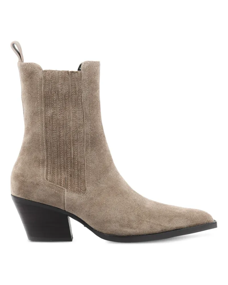 Lola Cruz Solenne Stiefeletten aus Wildleder - Nude Nude