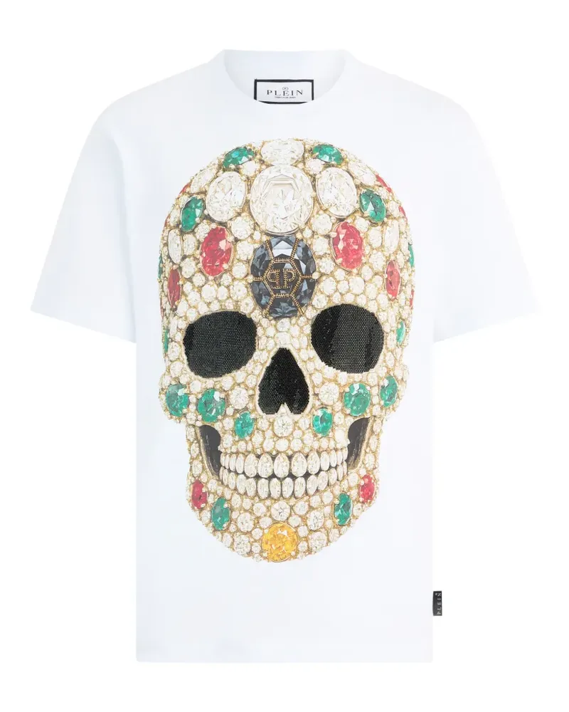Philipp Plein T-Shirt mit Totenkopf - Weiß Weiß