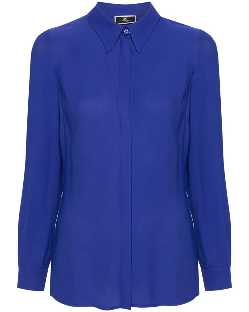 Elisabetta Franchi Kreppbluse mit Kettengliedern - Blau Blau