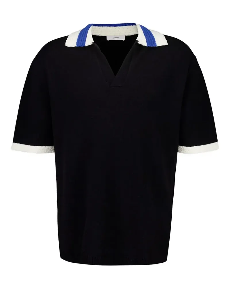 COMMAS Poloshirt mit kurzen Ärmeln - Schwarz Schwarz