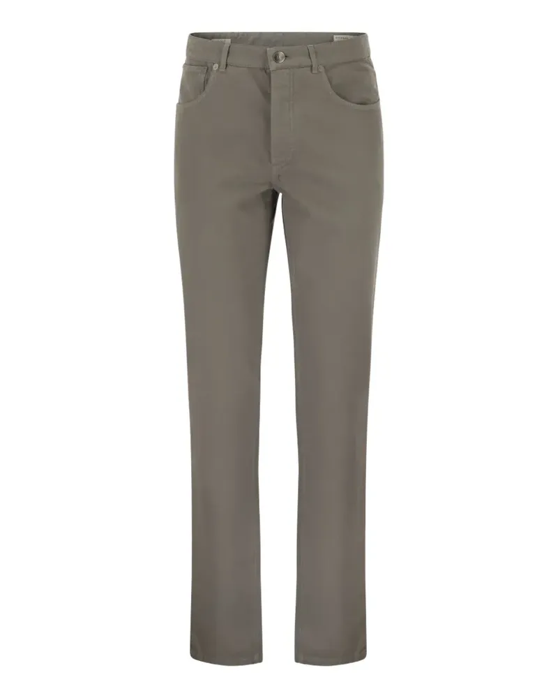 Brunello Cucinelli garment-dyed five-pocket trousers - Grau Grau
