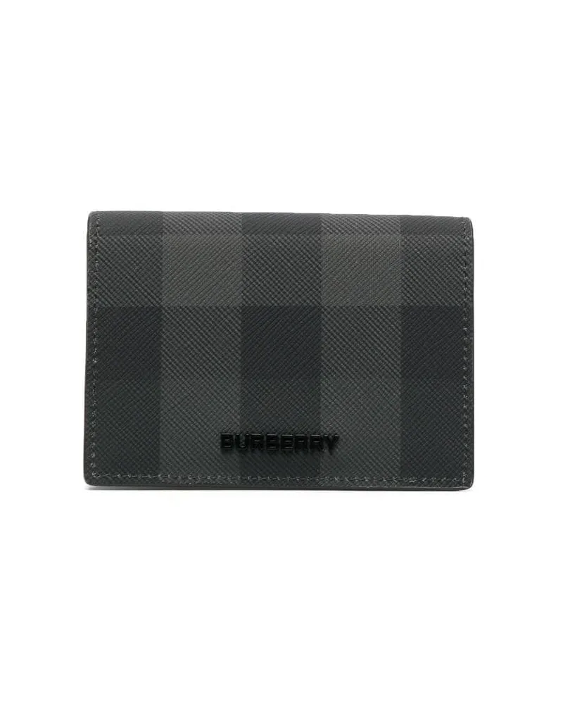 Burberry Kariertes Portemonnaie mit Logo - Grau Grau
