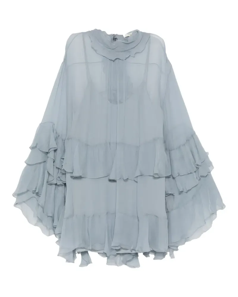 Chloé Gerüschtes Minikleid aus Seide - Blau Blau
