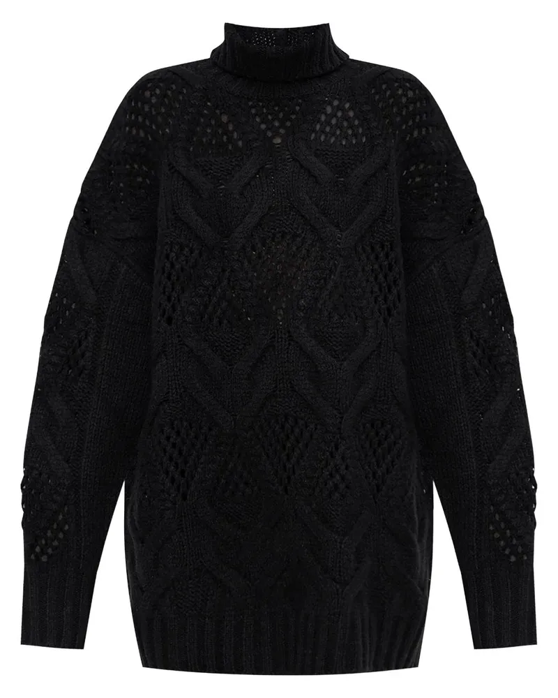 SPORTMAX Oversized-Pullover mit Rautenmuster - Schwarz Schwarz