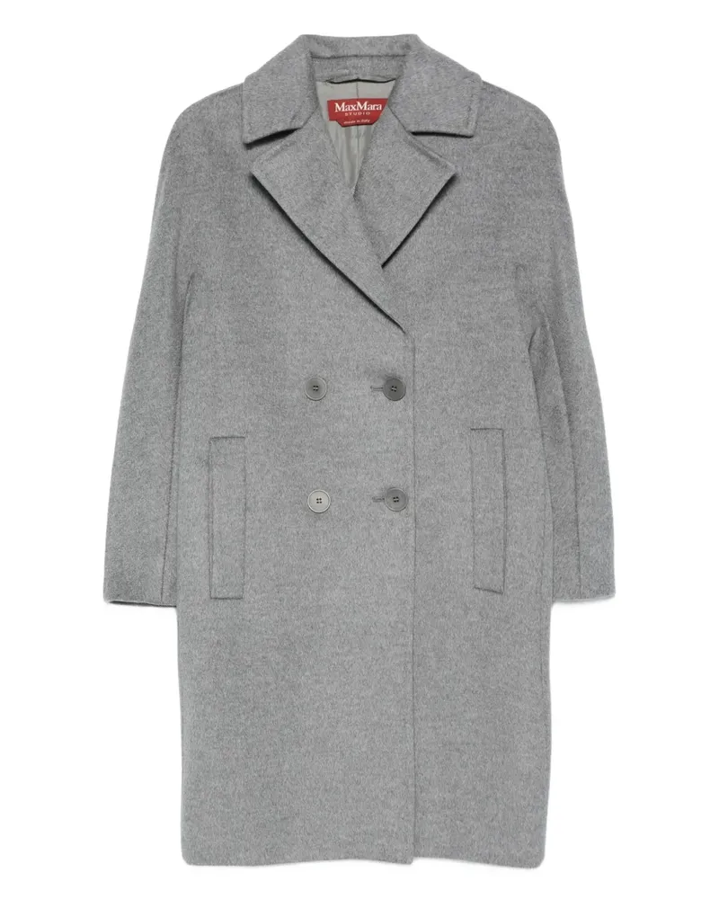 Max Mara Doppelreihiger Mantel - Grau Grau