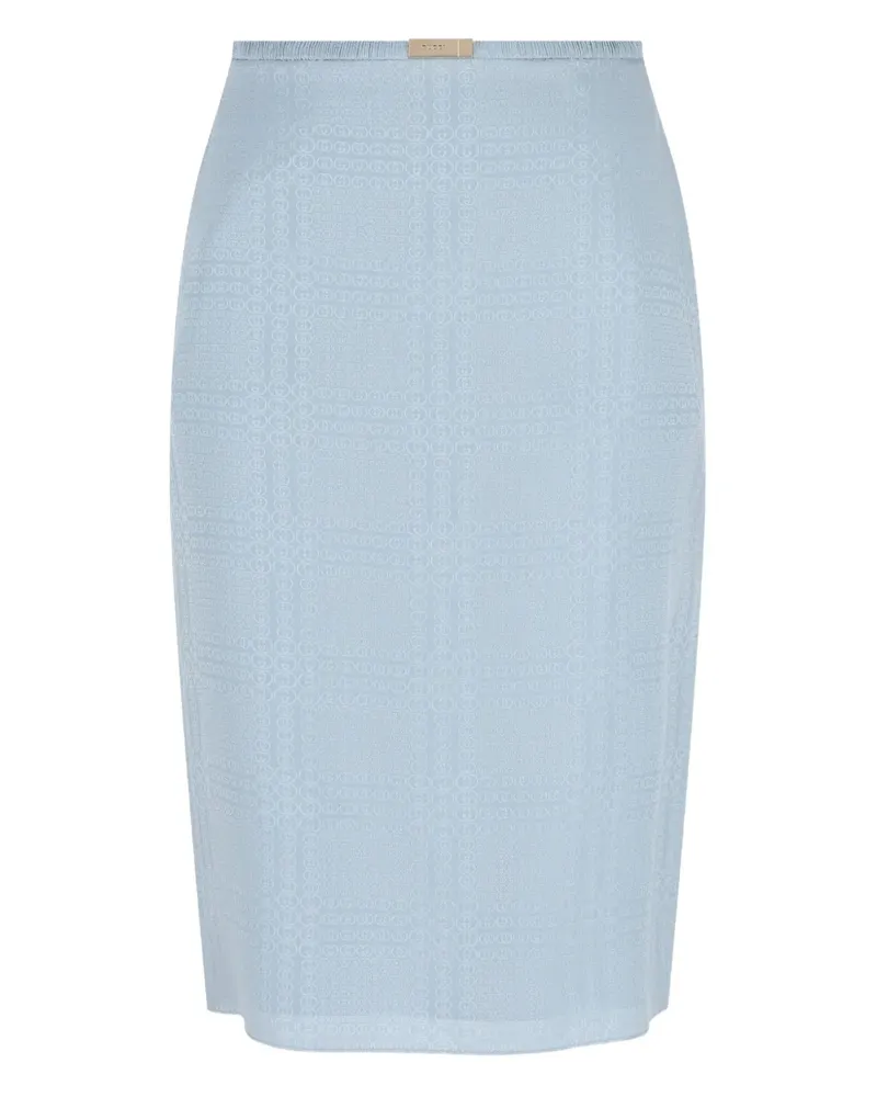Gucci logo silk midi skirt - Blau Blau
