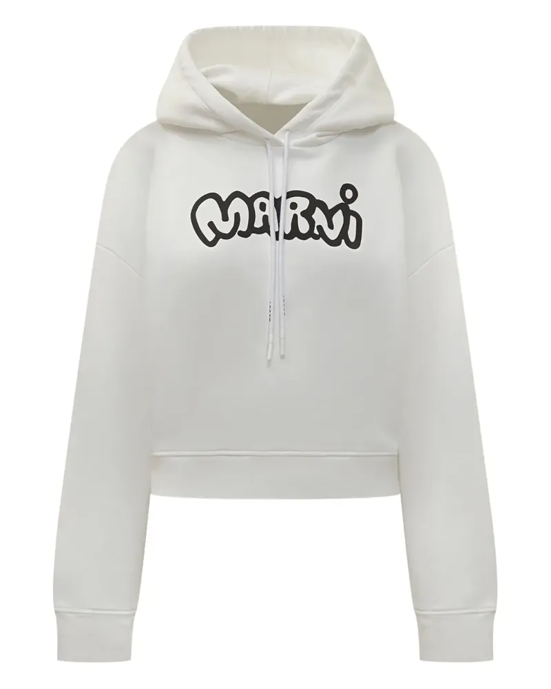 Marni Hoodie mit Logo-Print - Weiß Weiß