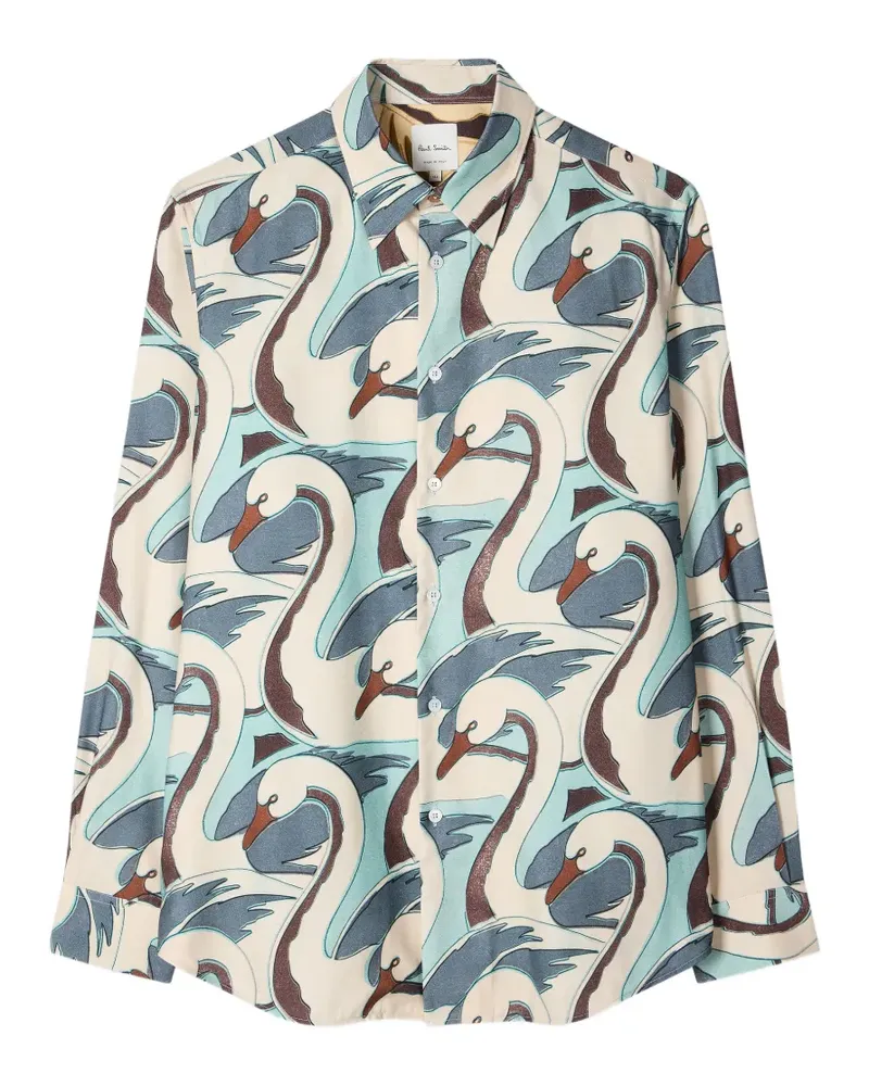 Paul Smith Gemustertes Swan Hemd - Nude Nude