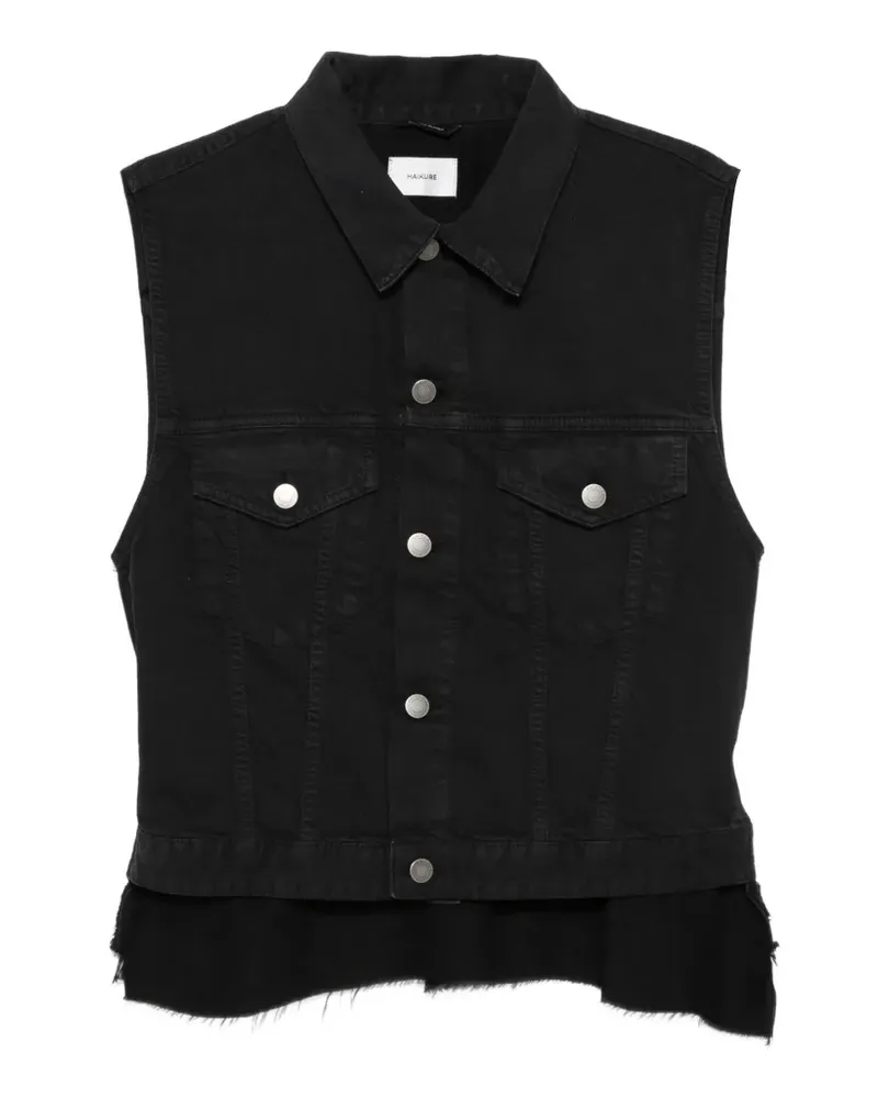 Haikure Ryder button fringed gilet - Schwarz Schwarz