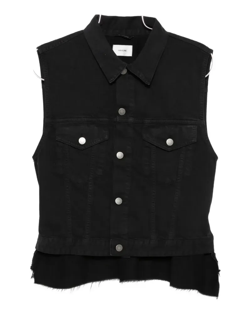 Haikure Ryder button fringed gilet - Schwarz Schwarz