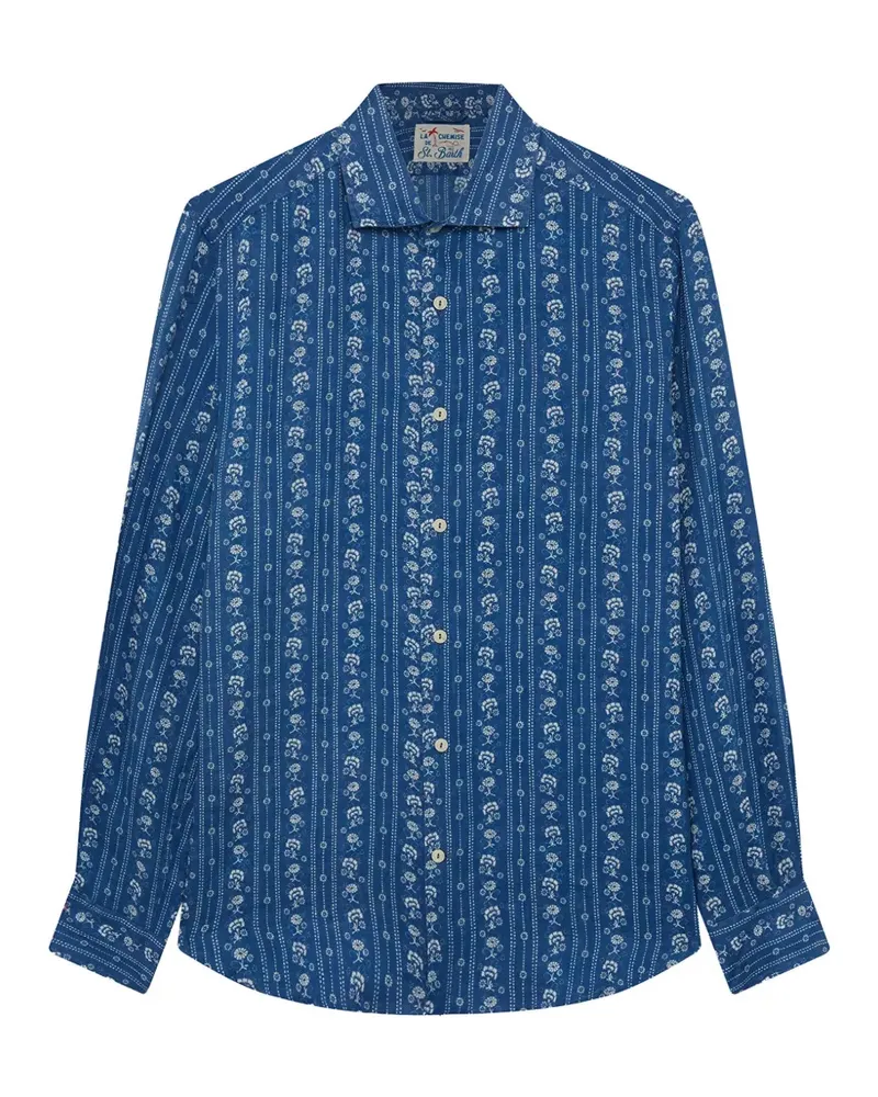 MC2 Saint Barth Leinenhemd mit Blumenprint - Blau Blau