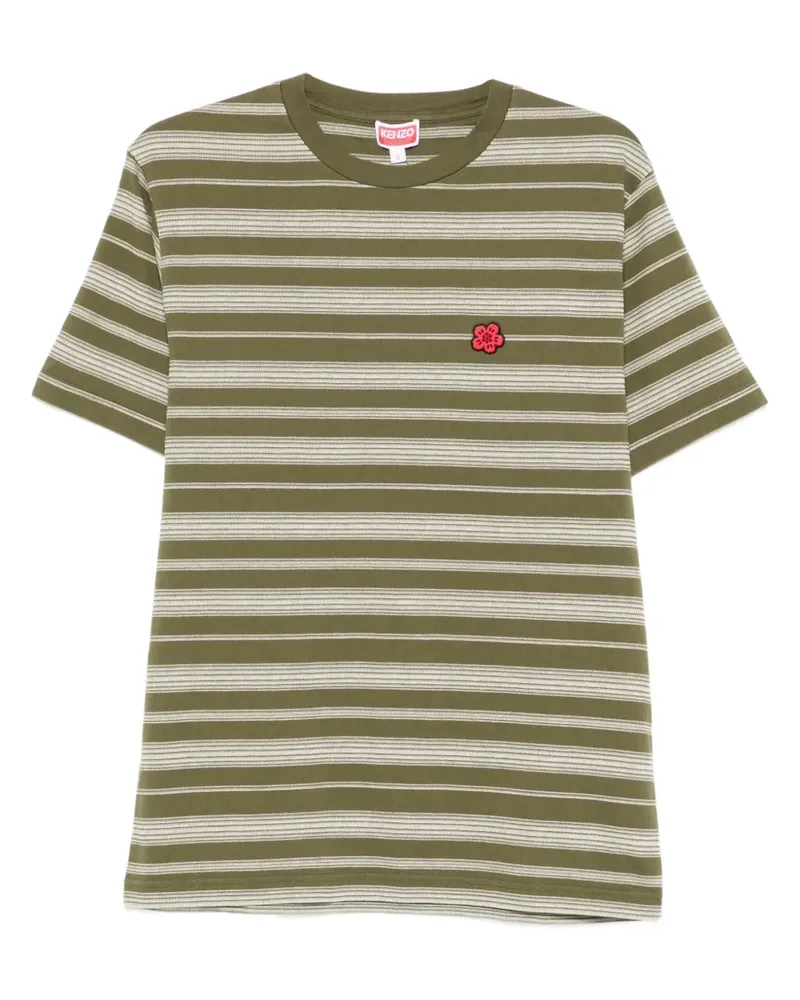 Kenzo Gestreiftes Boke Flower T-Shirt - Grün Grün