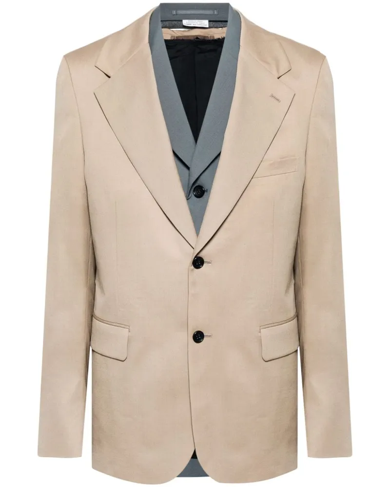 Comme des Garçons single-breasted layered blazer - Nude Nude