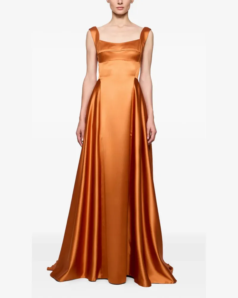 ATU Body Couture square-neck satin dress - Orange Orange
