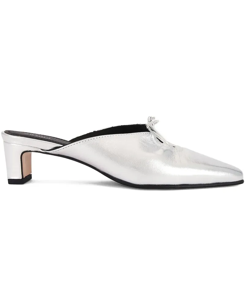 Alohas Amar tie-detail mules - Silber Silber