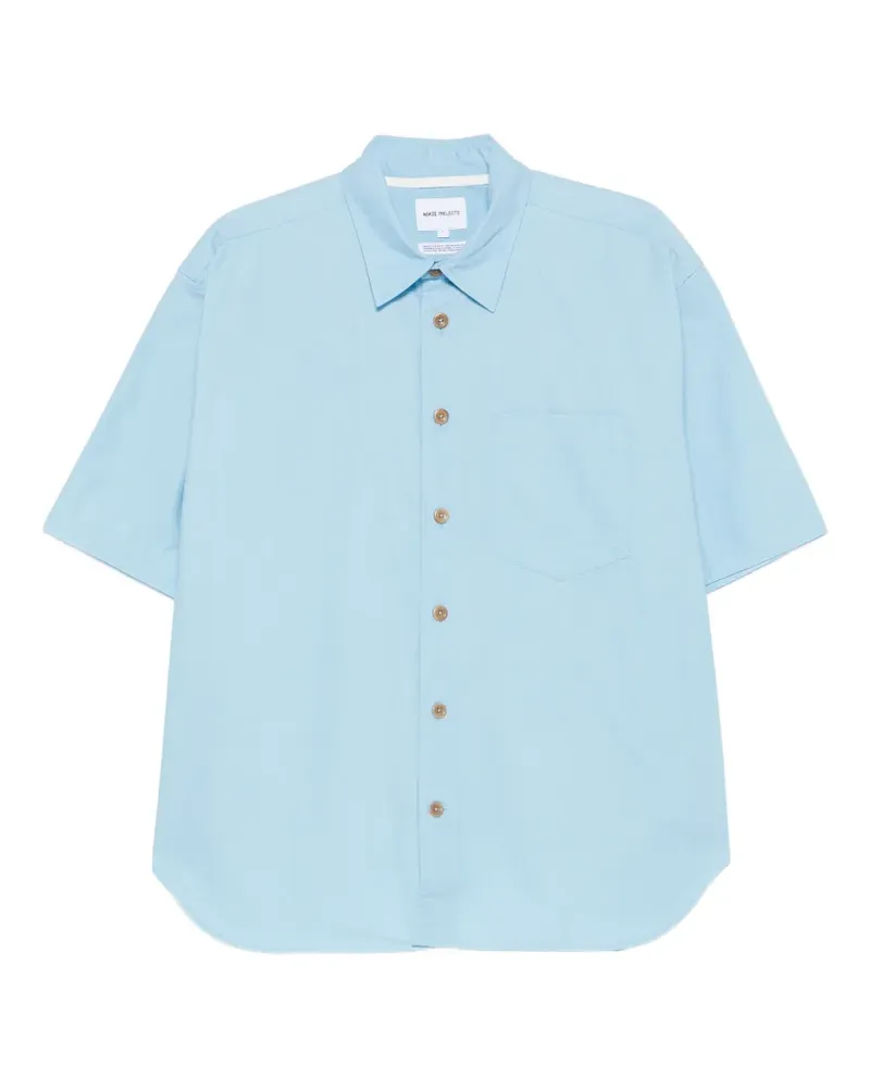 Norse Projects short-sleeved patch-pocket shirt - Blau Blau