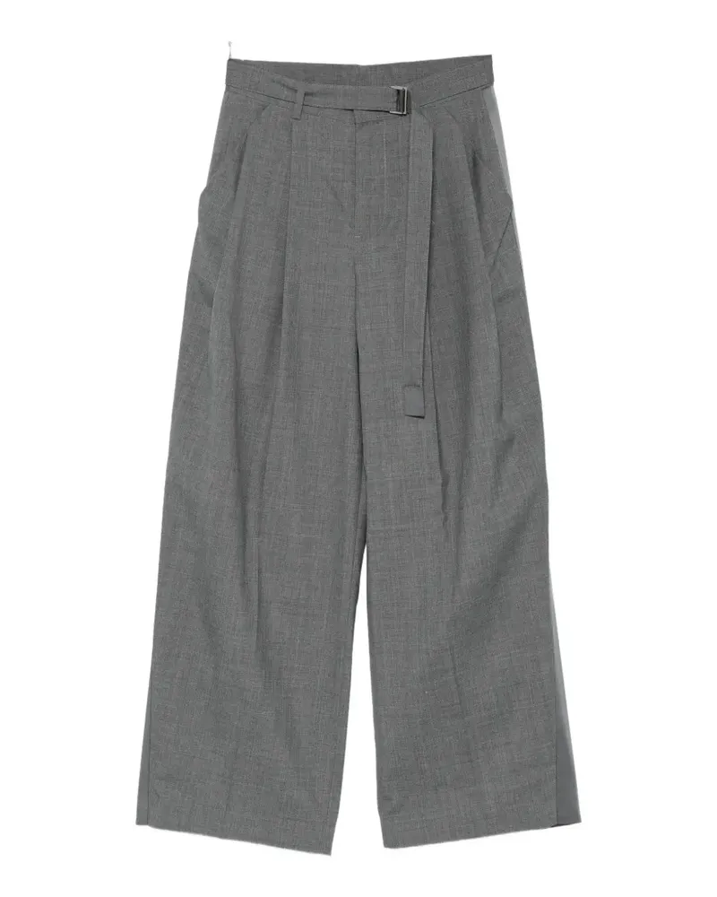 Sacai Plissierte Hose mit Gürtel - Grau Grau