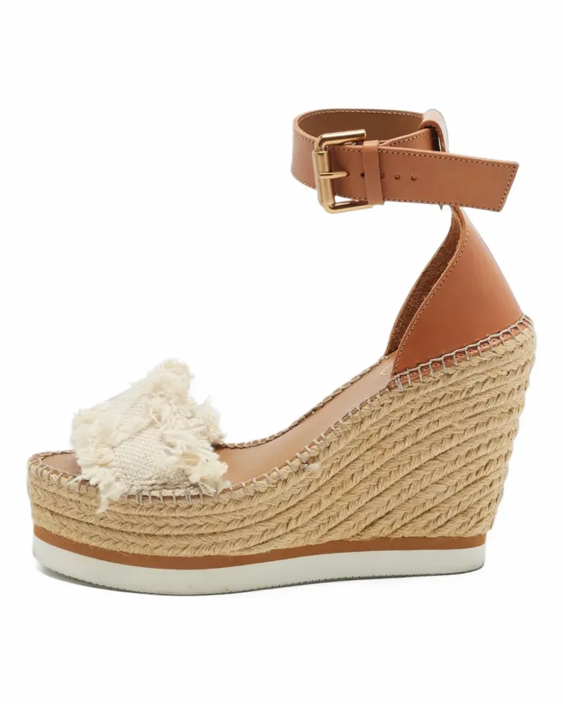 See by Chloé Glyn leather wedge sandals - Braun Braun