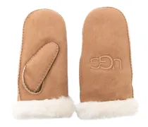 Fäustlinge mit Shearling - Braun