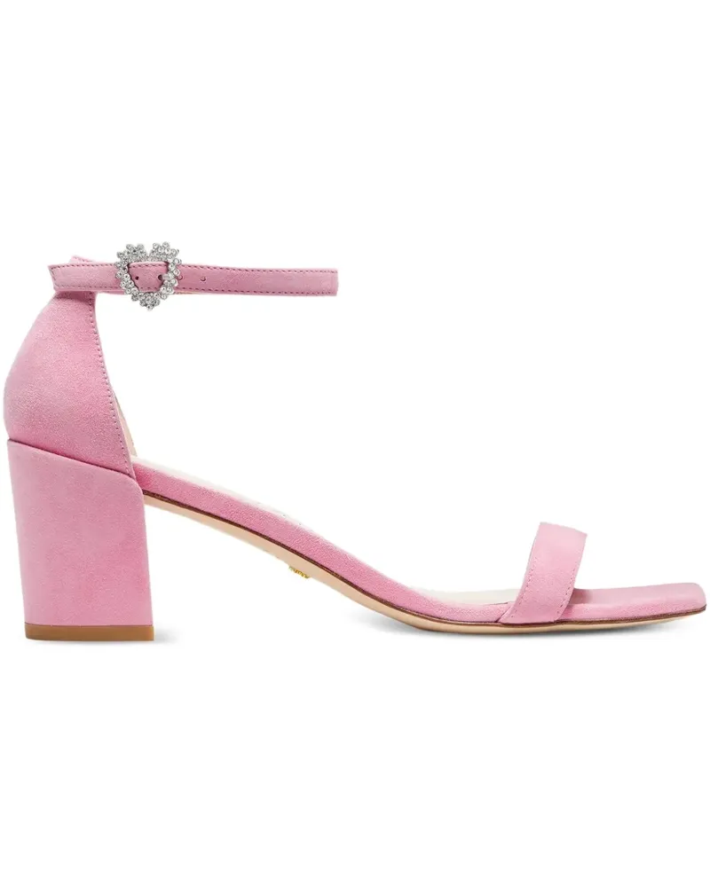 Stuart Weitzman Simple Heart Sandalen mit Kristallherz - Rosa Rosa