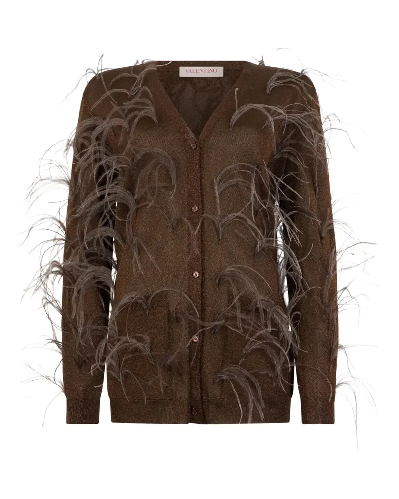 Valentino Garavani Cardigan mit Federn - Braun Braun