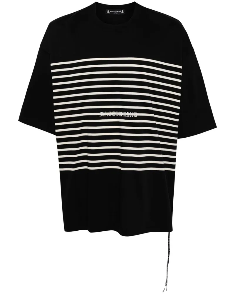 Mastermind Japan Gestreiftes T-Shirt Schwarz