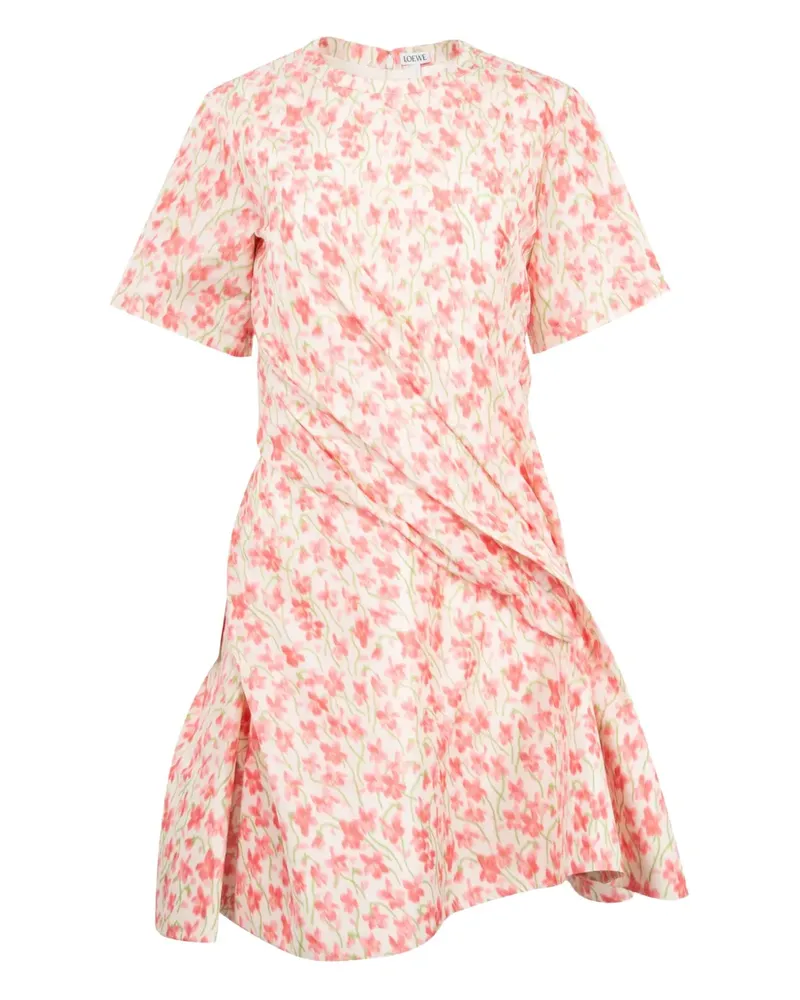 Loewe Minikleid mit Blumen-Print - Rosa Rosa