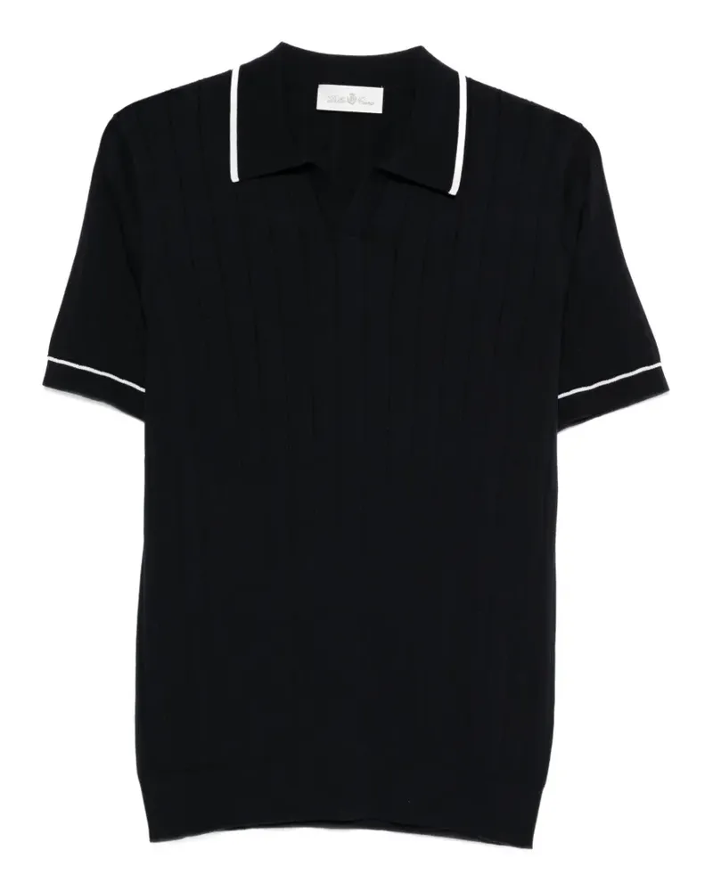 Della Ciana ribbed contrast trim polo shirt - Blau Blau