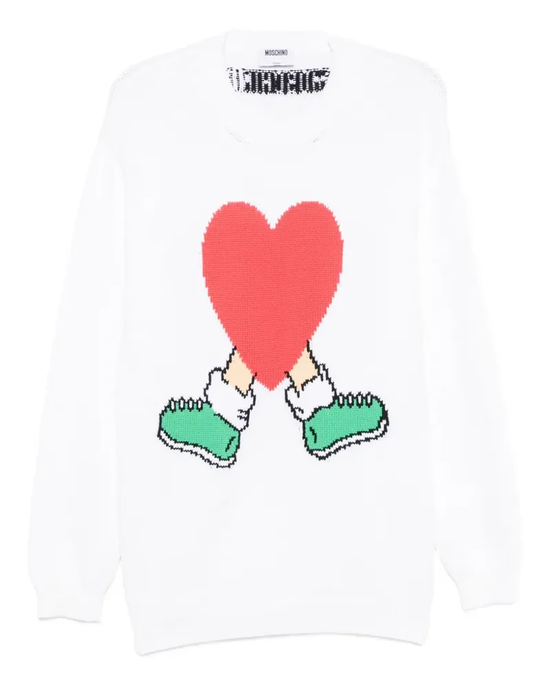 Moschino heart-embellishment sweater - Weiß Weiß