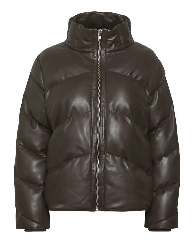Gestuz Gesteppte Lederjacke - Braun Braun