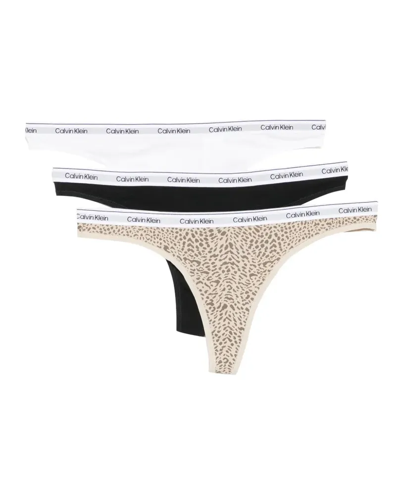 Calvin Klein Tangas mit Logo (3er-Set) - Schwarz Schwarz