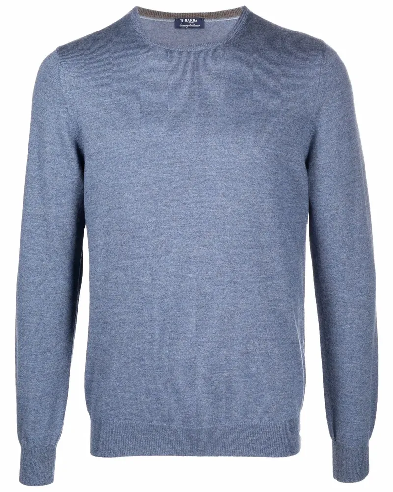 BARBA Strickpullover mit Rundhalsausschnitt - Blau Blau