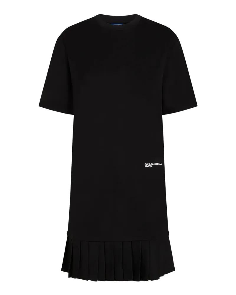 Karl Lagerfeld Kurzärmeliges Minikleid mit Faltensaum - Schwarz Schwarz