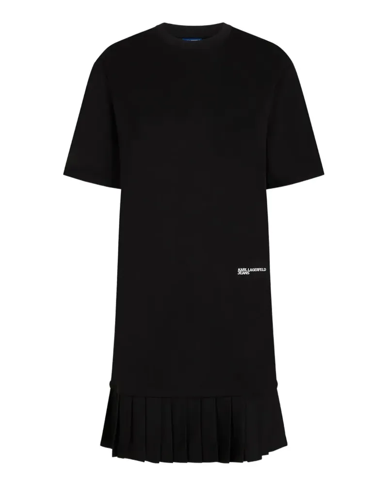 Karl Lagerfeld Kurzärmeliges Minikleid mit Faltensaum - Schwarz Schwarz