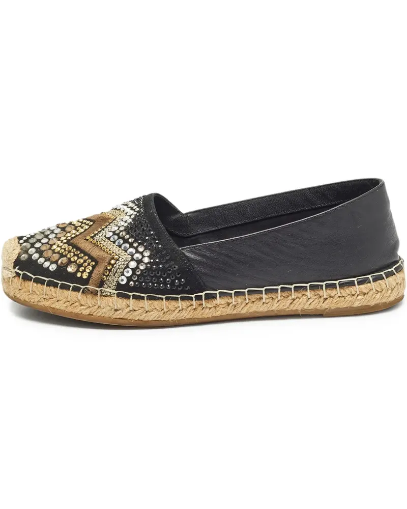 Le Silla Espadrilles mit Kristallen - Schwarz Schwarz