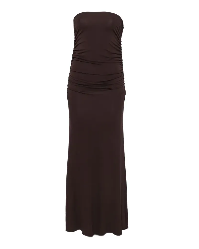 Elisabetta Franchi ruched midi dress - Braun Braun