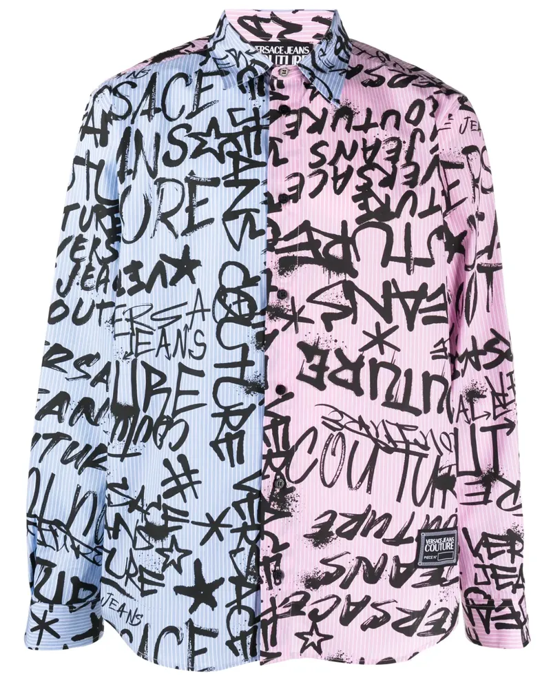 Versace Jeans Hemd mit Logo-Print - Blau Blau